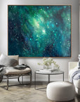 Multicolor Stellar Dreams - Hand-Painted Deep Sea Starry Sky Abstract Oil Painting Wall Art - Artwallpainting