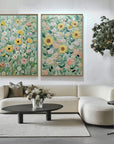 Multicolor Sunflowers & Blossoms Textured Oil Painting | Floral Wall Art For Home Decor - Artwallpainting