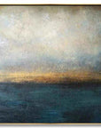 Multicolor Sunrise Over The Ocean-Wabi-Sabi Style Sea Light Texture Oil Painting Wall Art - Artwallpainting