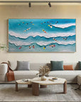 Multicolor Surfside Harmony Textured Beach Scene - Artwallpainting