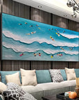 Multicolor Surfside Harmony Textured Beach Scene - Artwallpainting