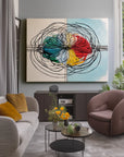 Multicolor Swirl Abstract Painting - Core Collision - Artwallpainting