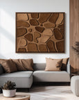 Multicolor Terra Mosaic-Three-Dimensional Wall Art Featuring Abstract Organic Blocks In Earthy Brown - Artwallpainting