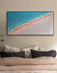 Multicolor Textured Blue Ocean And Sandy Beach Canvas Art - Artwallpainting