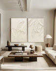 Multicolor Textured Leaves Canvas Painting For Home Decoration Set Of 2 - Artwallpainting