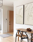 Multicolor Textured Leaves Canvas Painting For Home Decoration Set Of 2 - Artwallpainting