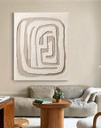 Multicolor Textured Minimalist Labyrinth Canvas Art - Artwallpainting
