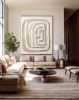 Multicolor Textured Minimalist Labyrinth Canvas Art - Artwallpainting