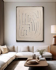 Multicolor Textured Minimalist Maze Canvas Art - Artwallpainting