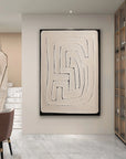 Multicolor Textured Minimalist Maze Canvas Art - Artwallpainting