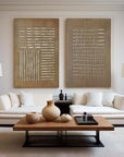 Multicolor Textured Patterns Abstract Linear Canvas Set Of 2 - Artwallpainting