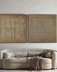 Multicolor Textured Patterns Abstract Linear Canvas Set Of 2 - Artwallpainting