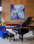 Multicolor Textured Pop Symphony | Colorful Geometric Abstract Pop Art Painting - Artwallpainting
