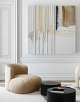 Multicolor Textured Reverie-Geometric Lines And Tearing Texture Abstract Wall Art - Artwallpainting