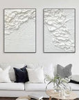 Multicolor Textured Snowfall Abstract Painting Set Of 2 - Artwallpainting