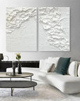 Multicolor Textured Snowfall Abstract Painting Set Of 2 - Artwallpainting