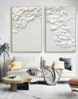 Multicolor Textured Snowfall Abstract Painting Set Of 2 - Artwallpainting