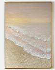 Multicolor Textured Sunset Beach And Tide Canvas Art - Artwallpainting