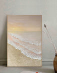 Multicolor Textured Sunset Beach And Tide Canvas Art - Artwallpainting