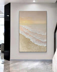Multicolor Textured Sunset Beach And Tide Canvas Art - Artwallpainting