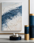Multicolor Tidal Serenity-Vertical Marine Abstract Thick-Painted Wall Art - Artwallpainting