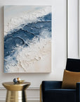 Multicolor Tidal Serenity-Vertical Marine Abstract Thick-Painted Wall Art - Artwallpainting