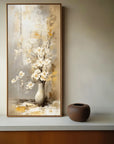 Multicolor Timeless Bloom - Vertical Floral Oil Painting For Modern Decor - Artwallpainting
