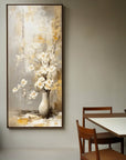 Multicolor Timeless Bloom - Vertical Floral Oil Painting For Modern Decor - Artwallpainting