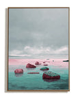 Multicolor Tranquil Path Abstract Seascape Textured Canvas Wall Art - Artwallpainting