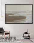 Multicolor Tranquil Shoreline Minimalist Oil Painting - Artwallpainting