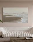 Multicolor Tranquil Shoreline Minimalist Oil Painting - Artwallpainting