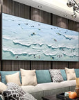 Multicolor Tranquil Waves Textured Seaside View - Artwallpainting