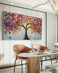 Multicolor Tree Of Colors - Hand-Painted Textured Abstract Oil Painting - Artwallpainting