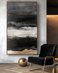 Multicolor Twilight Ridge - Vertical Abstract Oil Painting For Modern Interiors - Artwallpainting