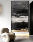 Multicolor Twilight Ridge - Vertical Abstract Oil Painting For Modern Interiors - Artwallpainting