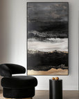 Multicolor Twilight Ridge - Vertical Abstract Oil Painting For Modern Interiors - Artwallpainting