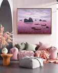 Multicolor Twilight Serenity Abstract Seascape Textured Canvas Art - Artwallpainting