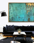 Multicolor Twilight Sky-Modern Minimalist Wall Art Featuring A Blue And Gold Texture - Artwallpainting