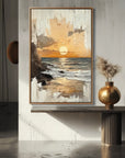 Multicolor Twilight Tide - Textured Sunset Coastal Wall Art - Artwallpainting