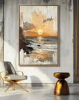 Multicolor Twilight Tide - Textured Sunset Coastal Wall Art - Artwallpainting