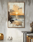 Multicolor Twilight Tide - Textured Sunset Coastal Wall Art - Artwallpainting