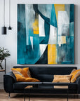 Multicolor Urban Layers-Geometric Color Collision Abstract Hand-Painted Oil Painting Wall Art - Artwallpainting