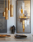 Multicolor Urban Resonance - Vertical Geometric Abstract Oil Painting - Artwallpainting