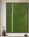 Multicolor Verdant Veins - Minimalist Textured Leaf Abstract Oil Painting - Artwallpainting