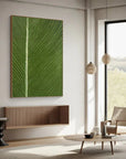 Multicolor Verdant Veins - Minimalist Textured Leaf Abstract Oil Painting - Artwallpainting