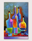 Multicolor Vibrant Bottles-Geometric Abstract Color Bottle Wall Art - Artwallpainting