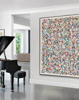 Multicolor Vibrant Mosaic - Large Hand-Painted Textured Abstract Oil Painting - Artwallpainting