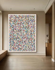 Multicolor Vibrant Mosaic - Large Hand-Painted Textured Abstract Oil Painting - Artwallpainting
