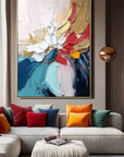 Multicolor Vivid Bloom Abstract Canvas - Artwallpainting