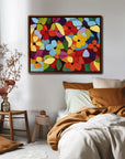 Multicolor Vivid Blooms - Abstract Floral Canvas - Artwallpainting